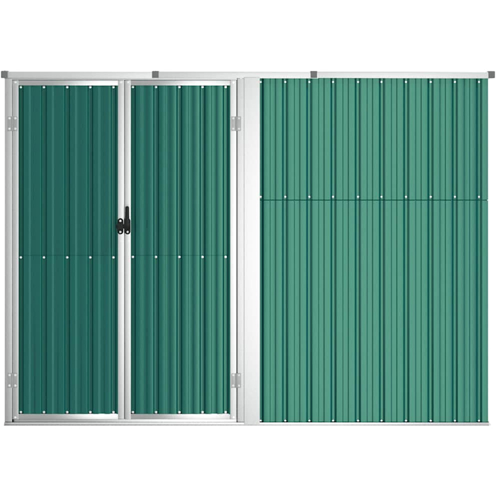 vidaXL 7.4 x 2.9ft Green Galvanised Steel Pent Garden Shed Image 4