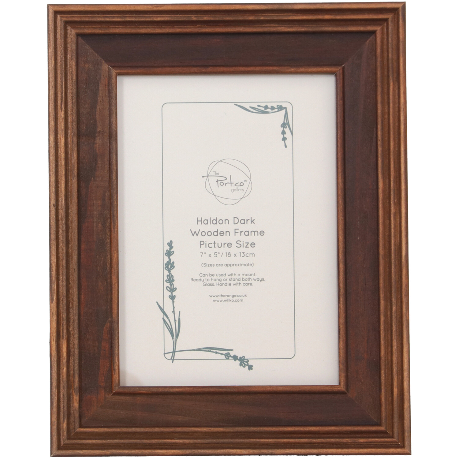 Haldon Wooden Frame Brown 7 x 5in Image 1