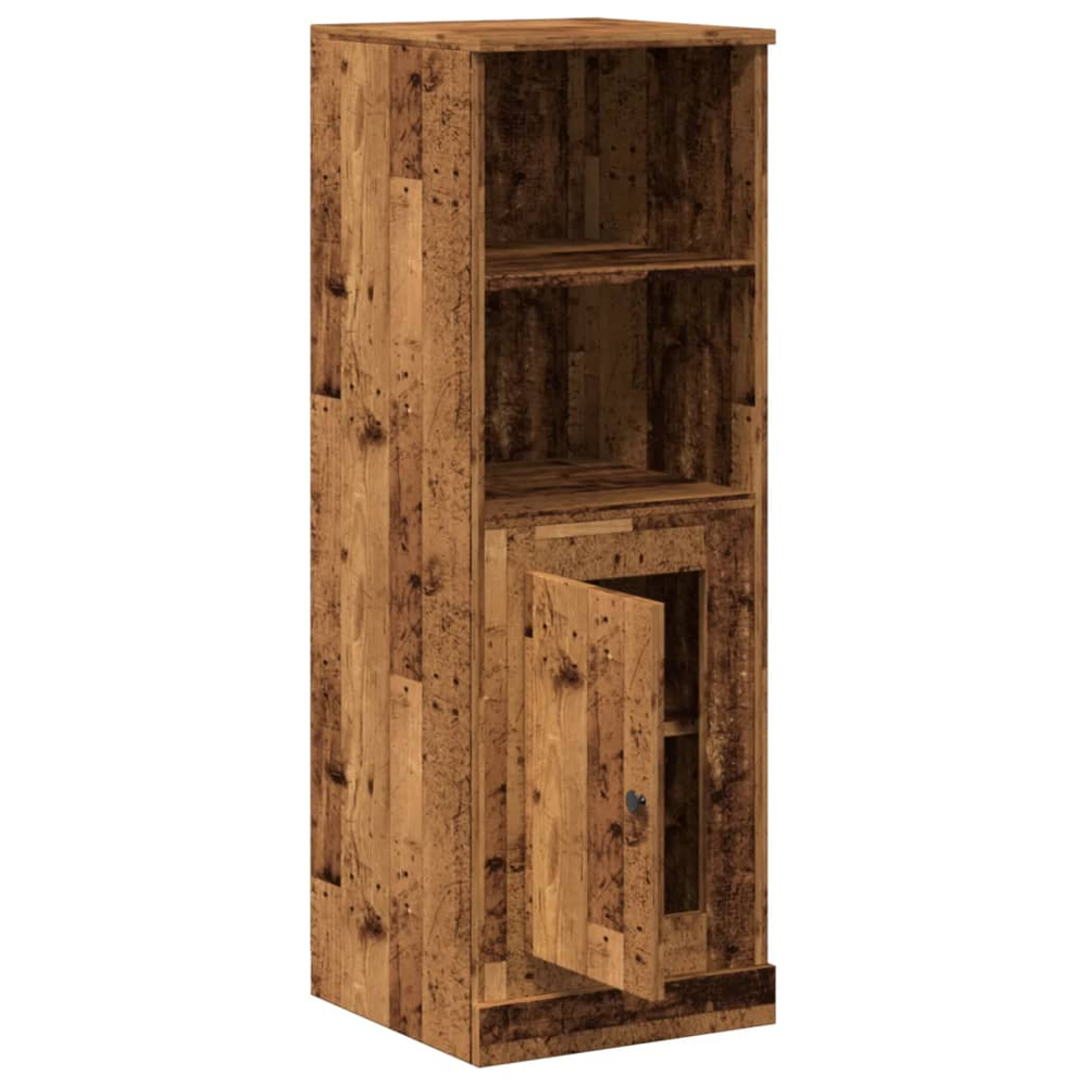 vidaXL Single Door 2 Shelf Old Wood Highboard Image 4