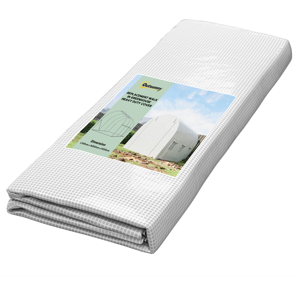Outsunny White 10 x 6.5ft Replacement Greenhouse Cover Image 3