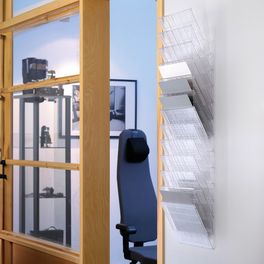 Durable Flexiboxx Clear 12 Wall Mounted Landscape Literature Holder A4 Image 2