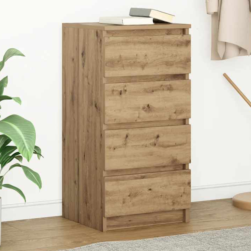 vidaXL 4 Drawer Artisan Oak Sideboard Image 1