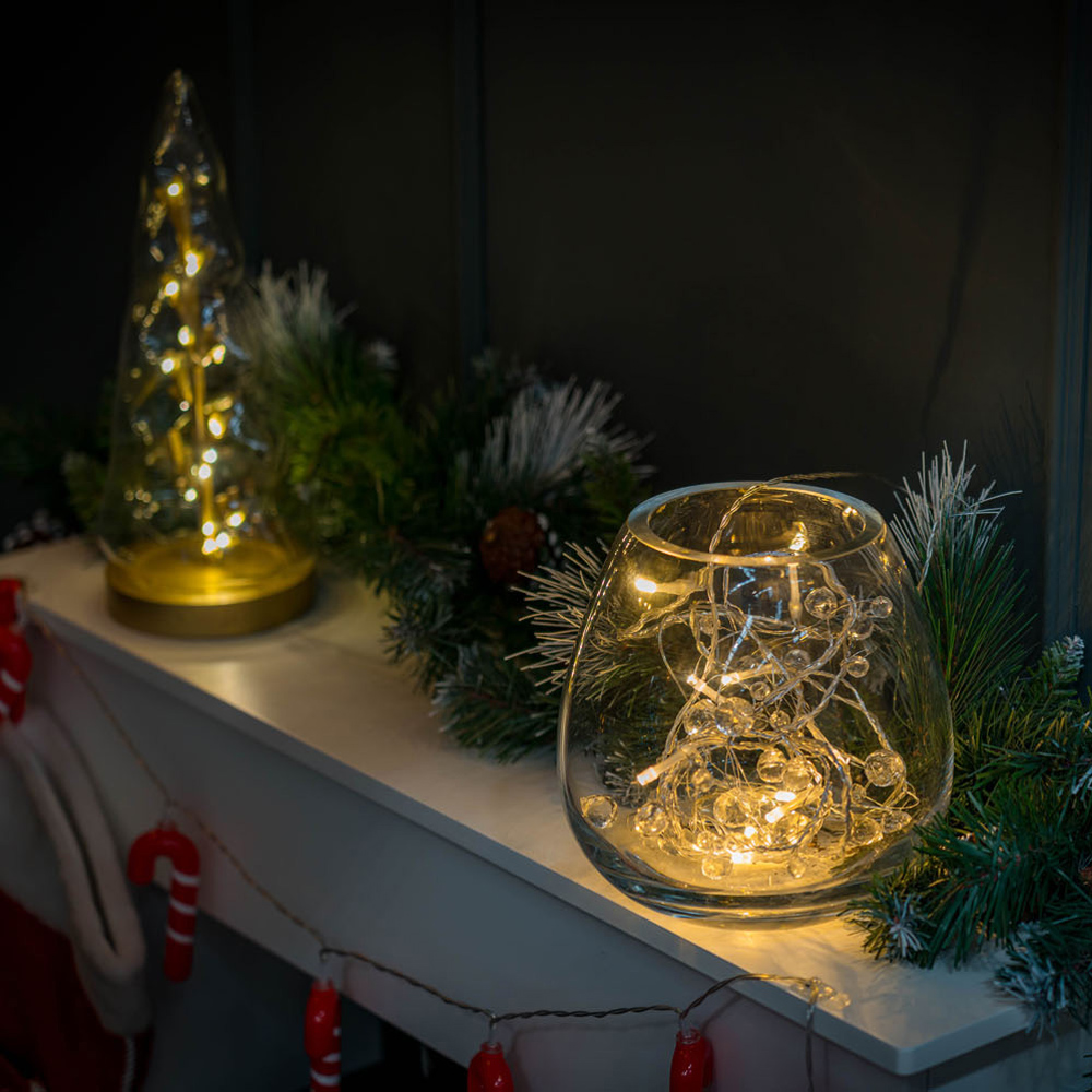 ValueLights 10 LED White Plastic Diamond String Lights Image 8