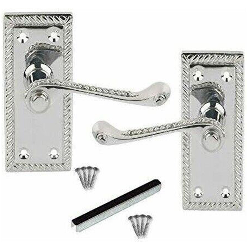 Golden Grace Polished Chrome Georgian Lever Latch Door Handle Set 4 Pack Image 2