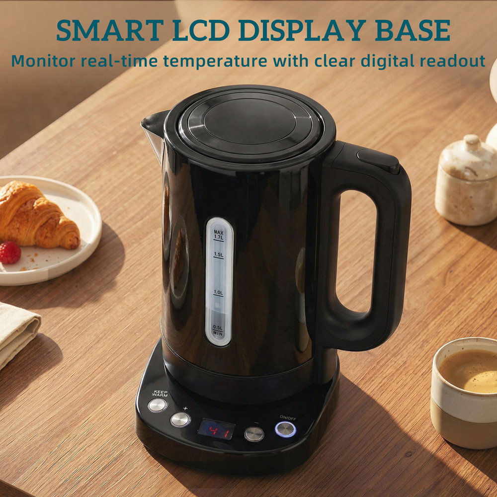 HOMCOM 800-319V70BK Black 1.7L Electric Kettle with Strix Thermostat 3000W Image 5