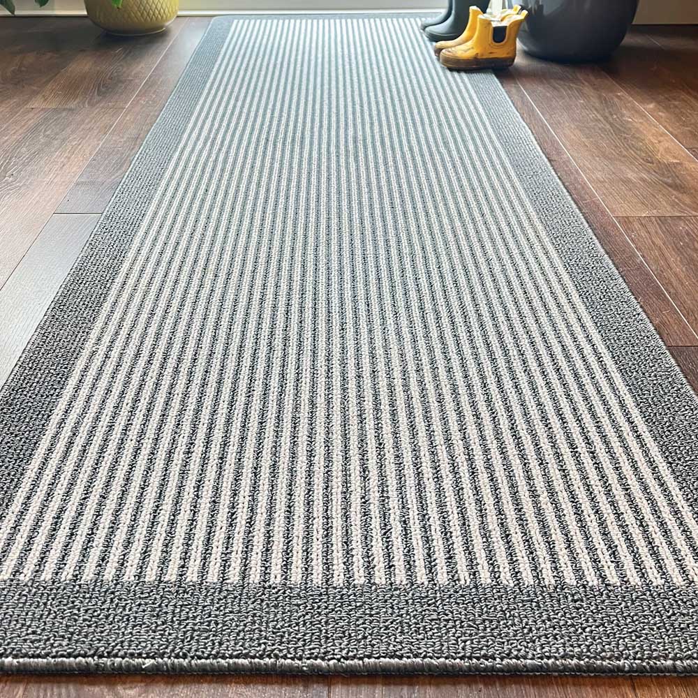 My Mat Silver Stripe Stain Resistant Runner 67 x 200cm Image 2