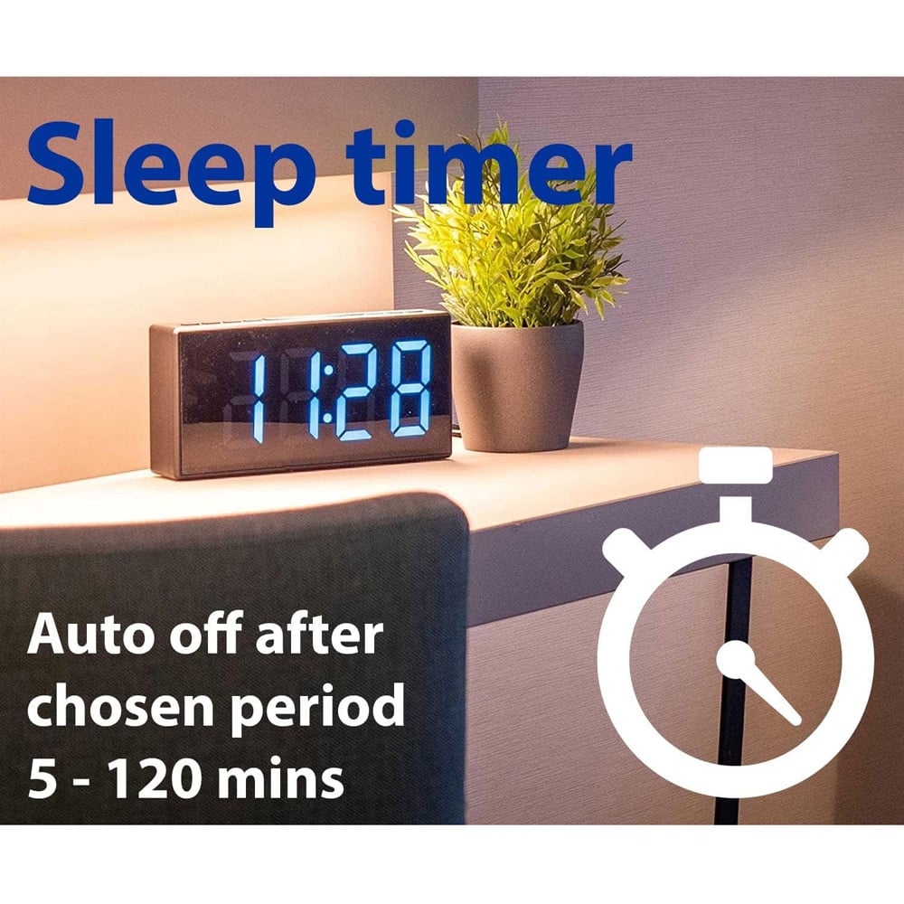 Grouptronics GTCR-T1M Black Digital Alarm Clock Radio Image 5