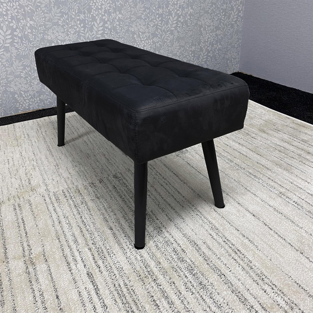 Portland 4 Seater Wooden Dark Grey Arrow Design Dining Set with Velvet Chairs and Bench Image 4