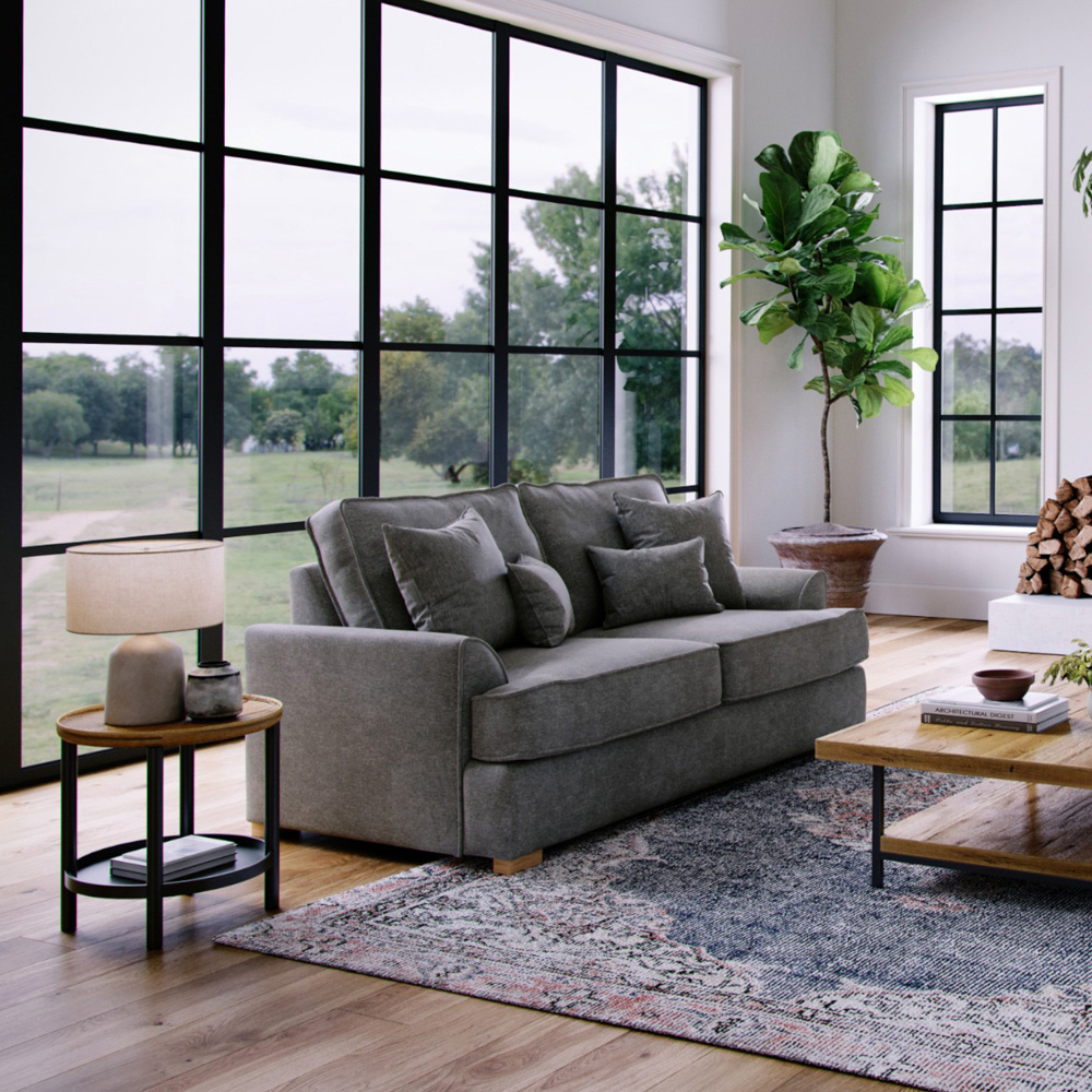 Alba City 2 Seater Steel Fabric Sofa Image 5