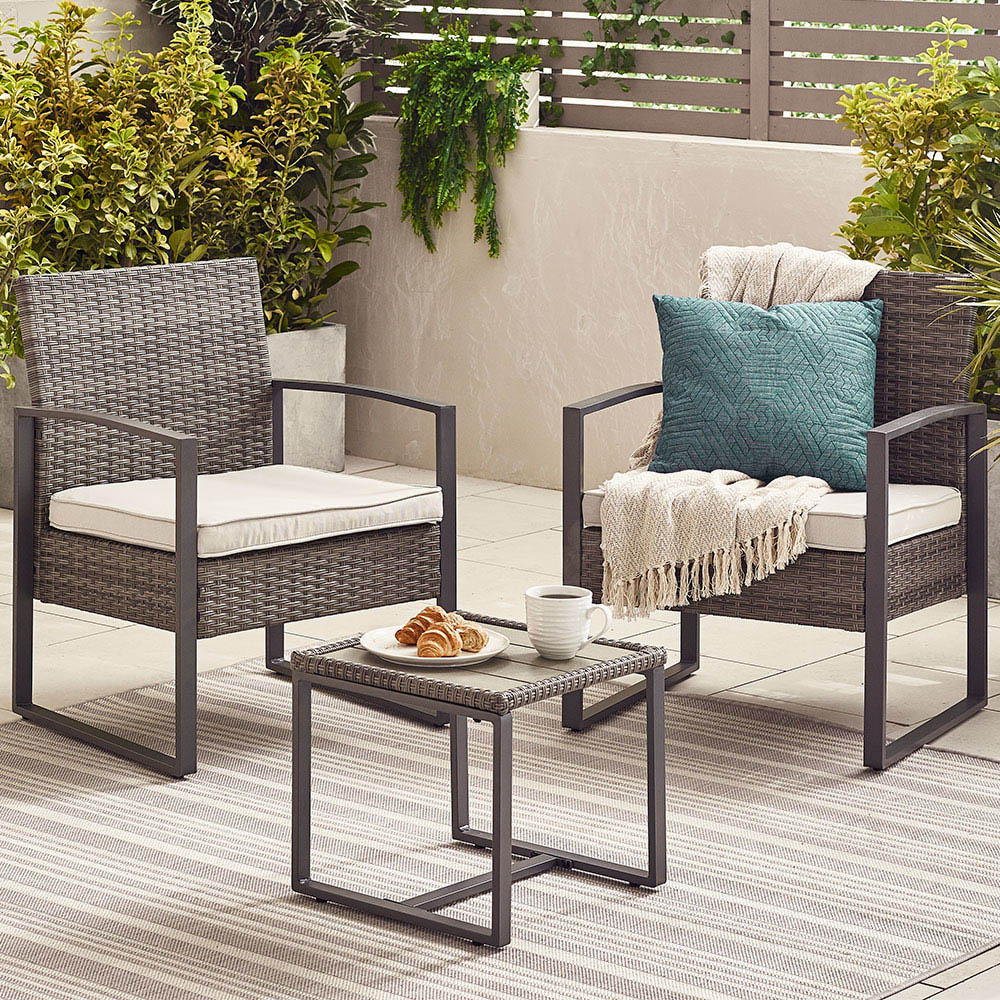 Furniturebox Seville 2 Seater Bistro Set Grey Image 1