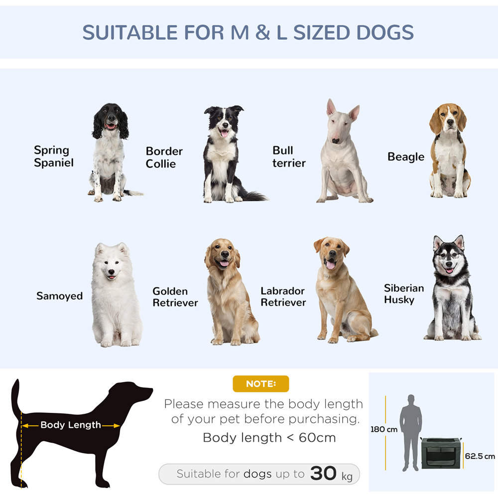 PawHut Grey Soft Side Large Dog Pet Carrier with Cushion Image 5