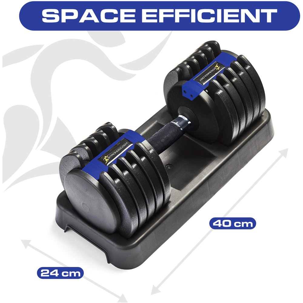 Strongology Black Adjustable Dumbbell and Weights Set 20kg Image 9
