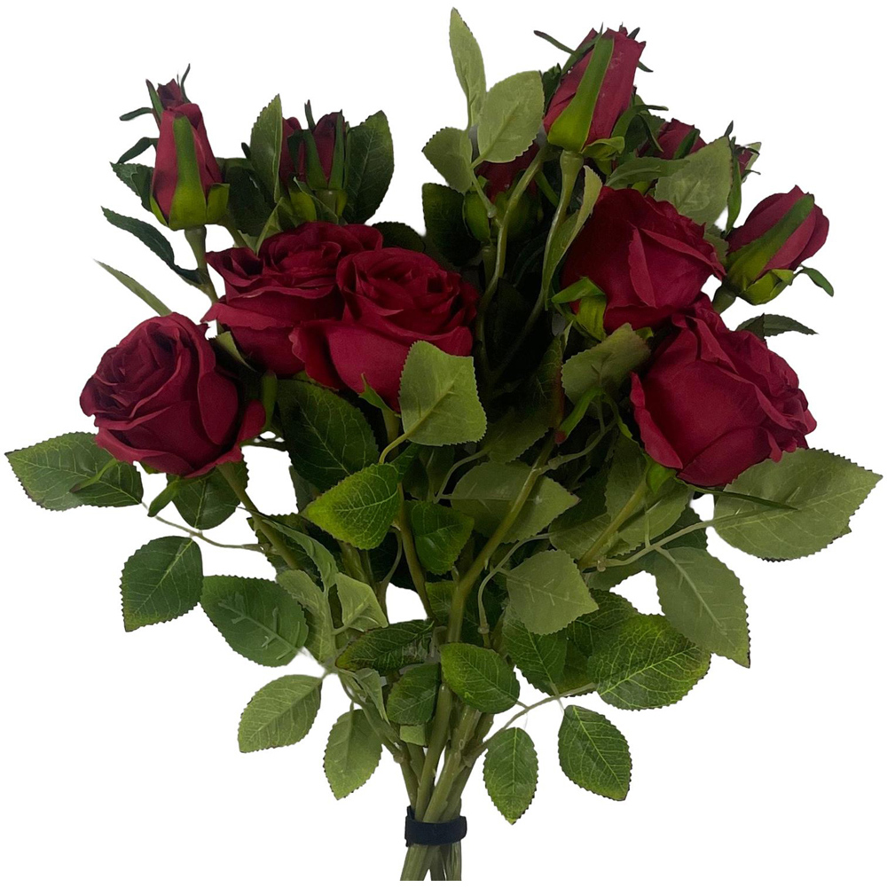 Leaf Red Rose Artificial Flower 60cm 6 Pack Image 3