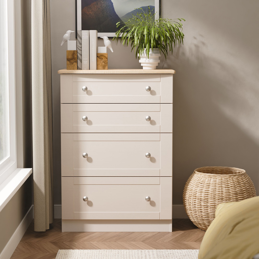Crowndale Sussex 4 Drawer Kashmir Ash and Bardolino Oak Deep Chest of Drawers Ready Assembled Image 7