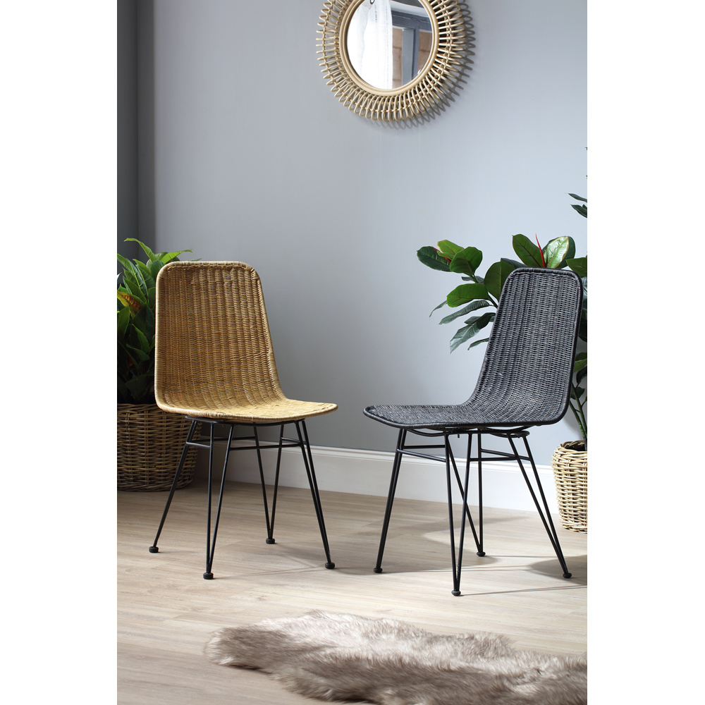 Desser Porto Black Wicker Dining Chair Image 6