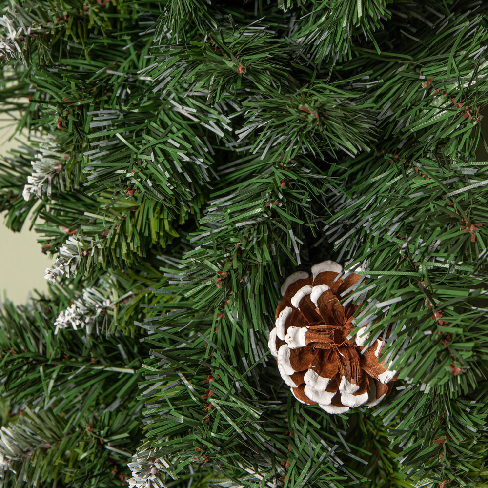 Samuel Alexander Green Snow King Fir Hanging Christmas Wreath with Pinecones 60cm Image 6