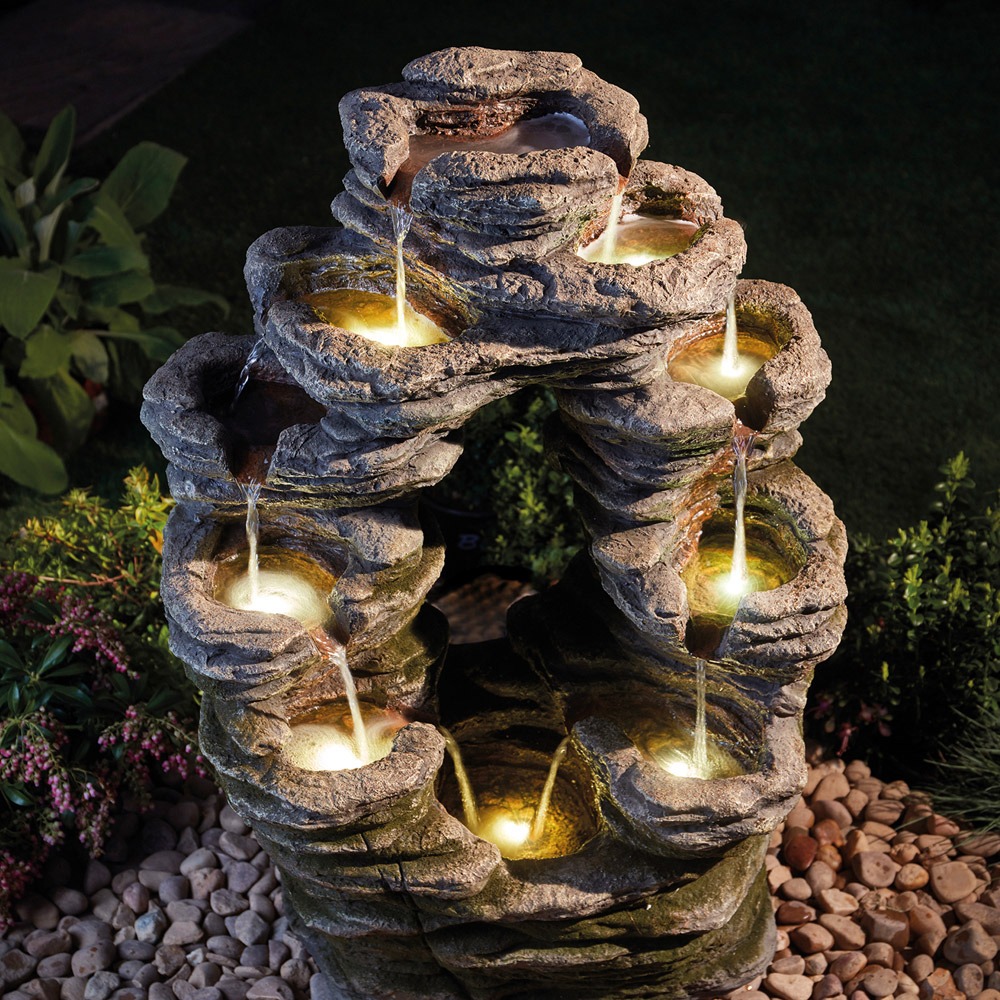 Garden Gear Serenity Double Sided Rock Cascade Water Feature Image 4