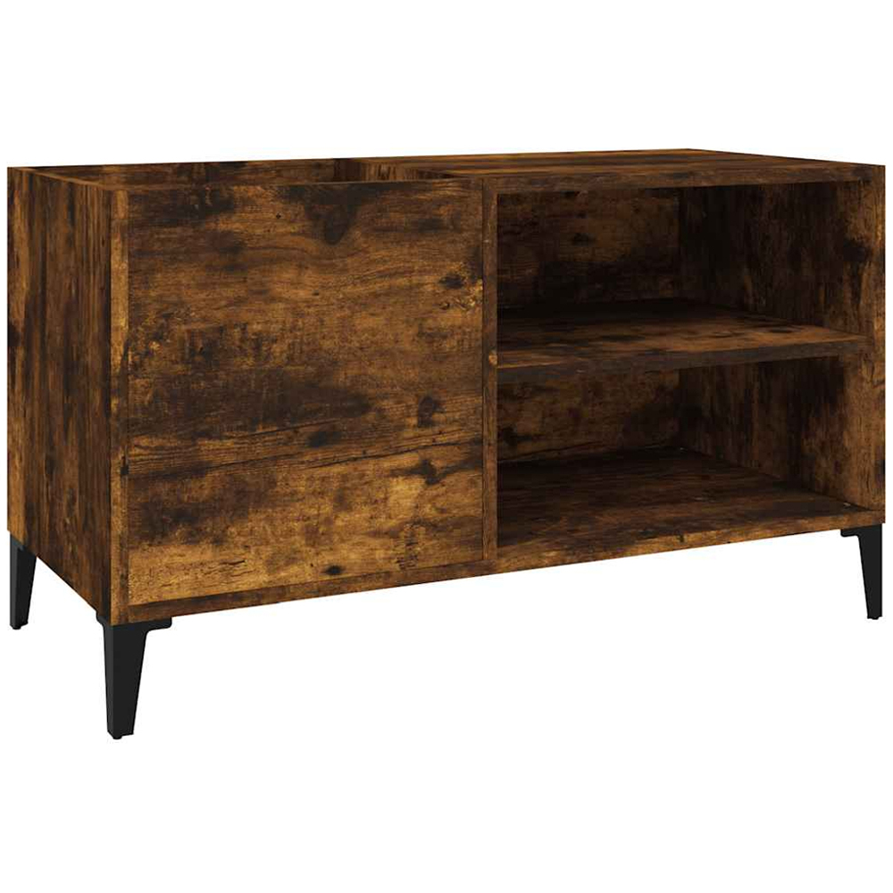 vidaXL 2 Shelf Smoked Oak Record Cabinet Image 2