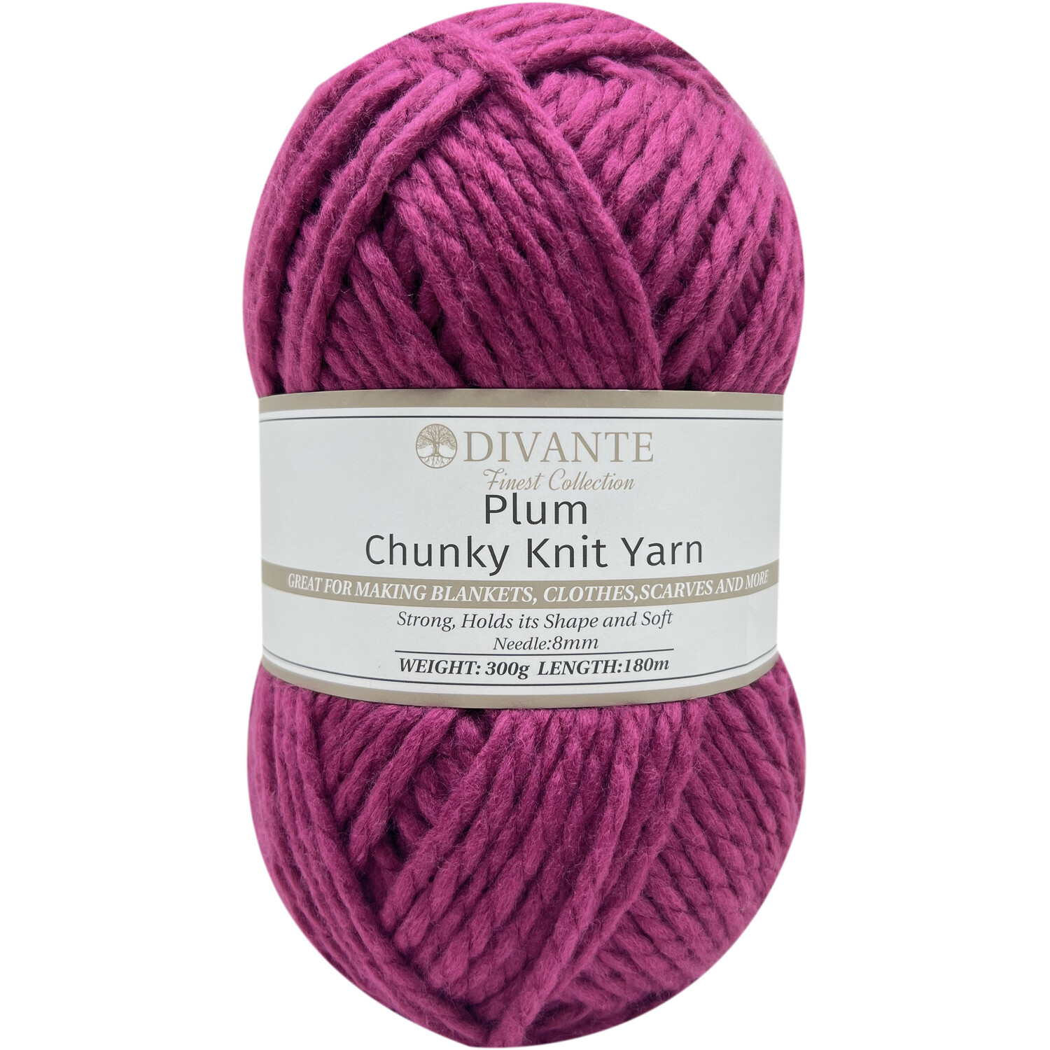Chunky Knit Yarn Plum Image 1