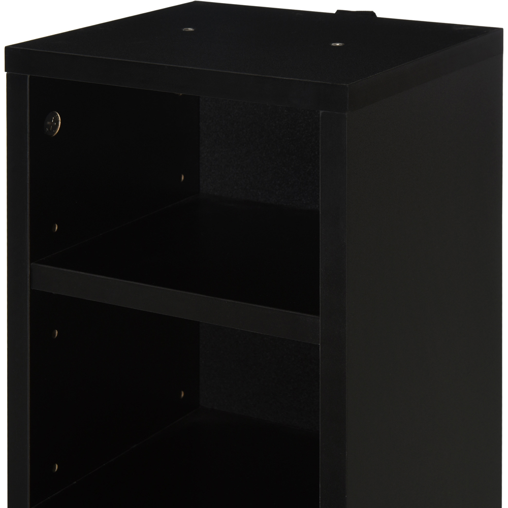 HOMCOM 5 Adjustable Shelf Black CD Storage Units Set of 2 Image 4