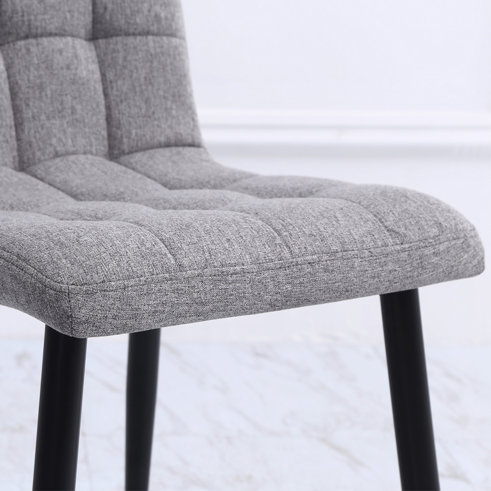 Living and Home Set of 4 Dark Grey Tufted Dining Chair Image 5