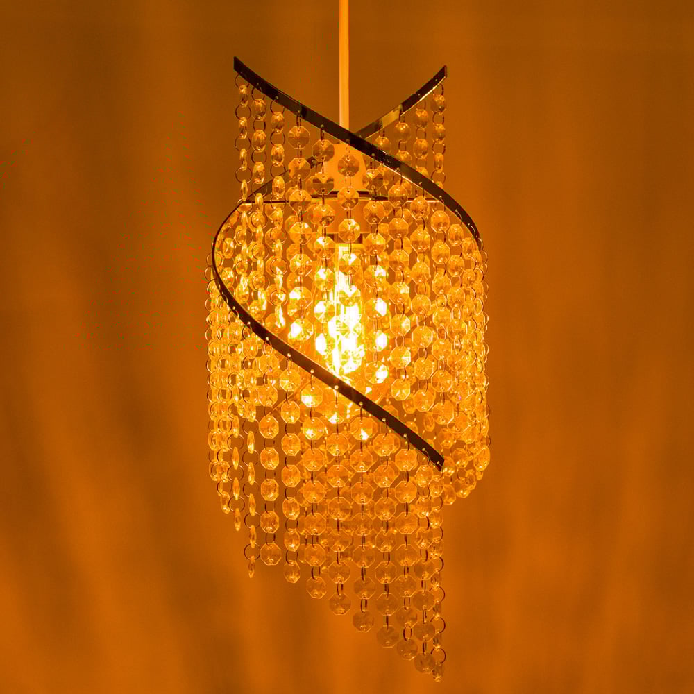 Innoteck Chrome Spiral Droplet Pendant Light Shade Image 2