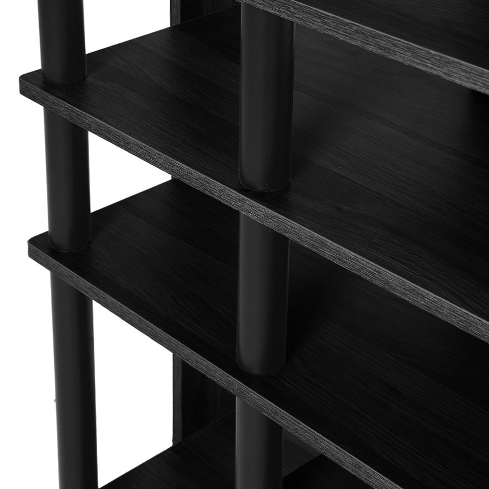 H&O Direct 8 Shelf Black Wooden Open Style Shoe Rack Image 4