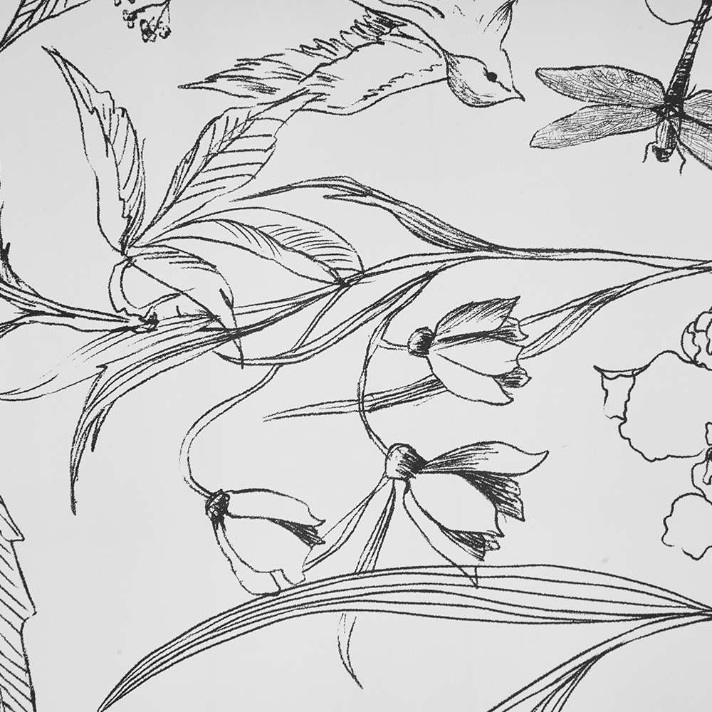 Living and Home Floral Pattern White Peel and Stick Wallpaper Image 6