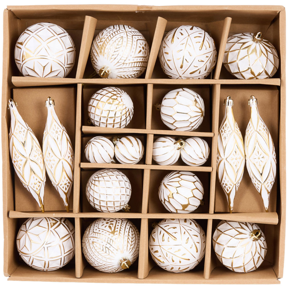 Pack of 20 Antique Gold Baubles Image 1