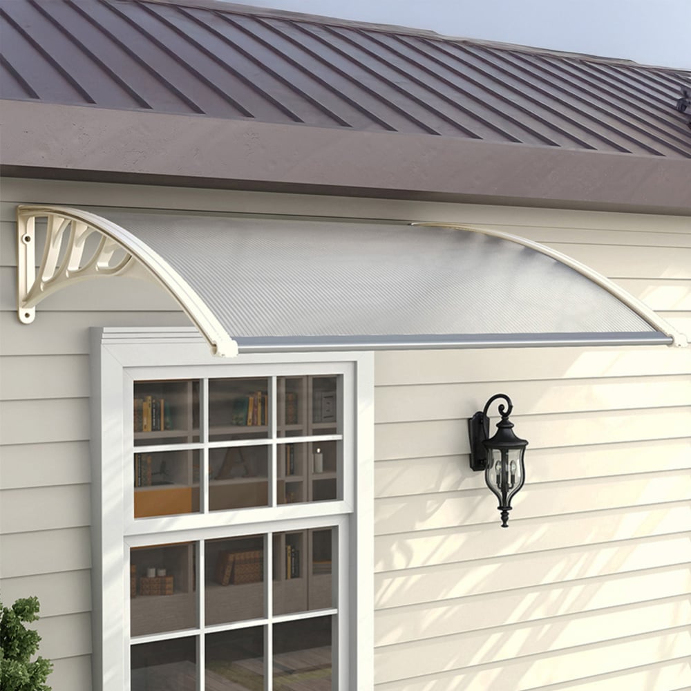 Living and Home White Window and Door Awning Canopy with Brackets 1.5m Image 5