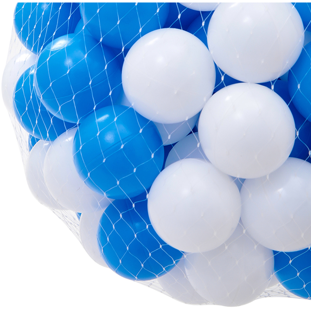Living and Home Blue and White Plastic Pit Balls with Mesh Bag 100 Pack Image 6