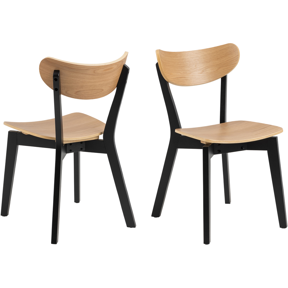 Florence Roxby 4 Seater Extending Dining Table Oak and Black Image 3