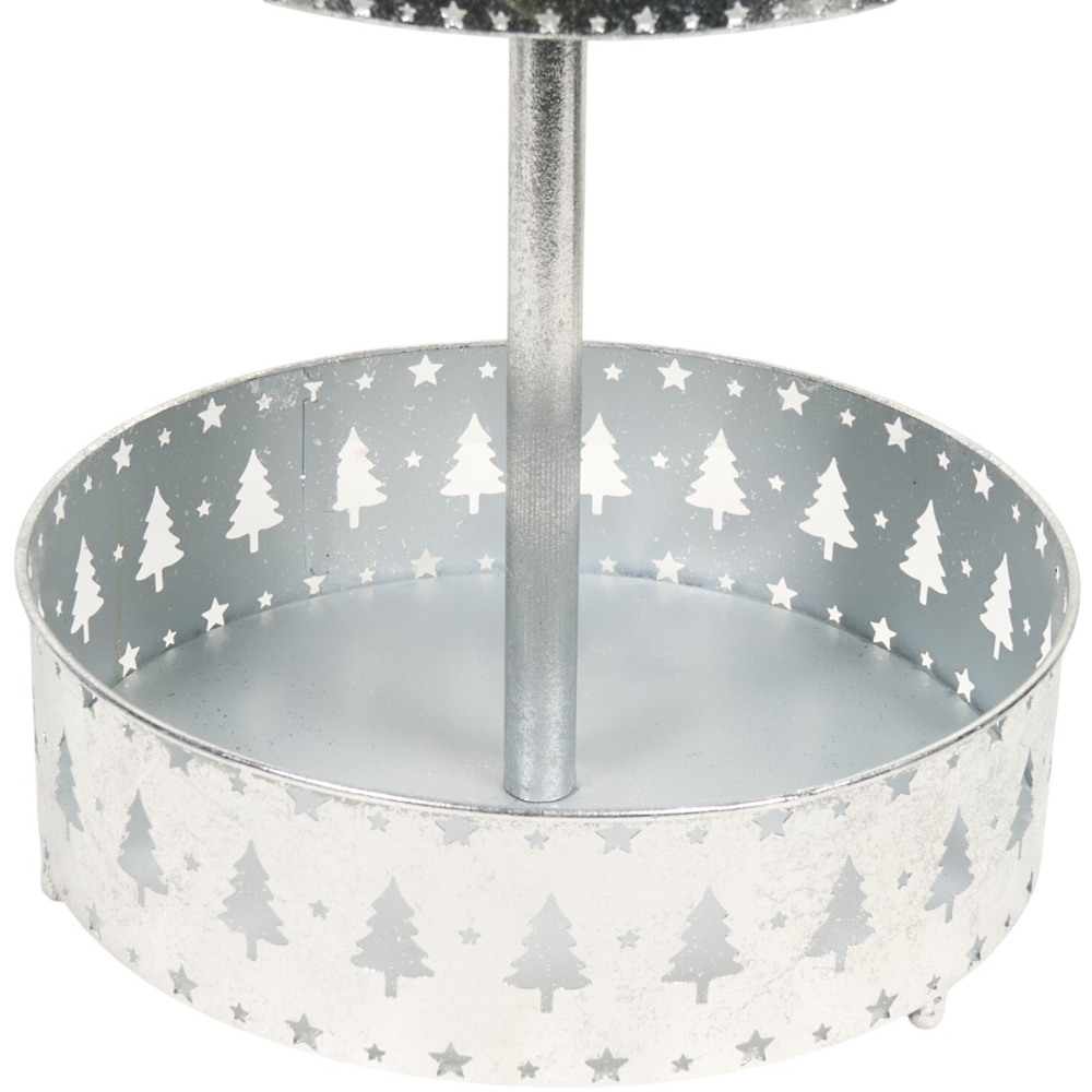 2-Tier Glistening Tower Silver Image 3