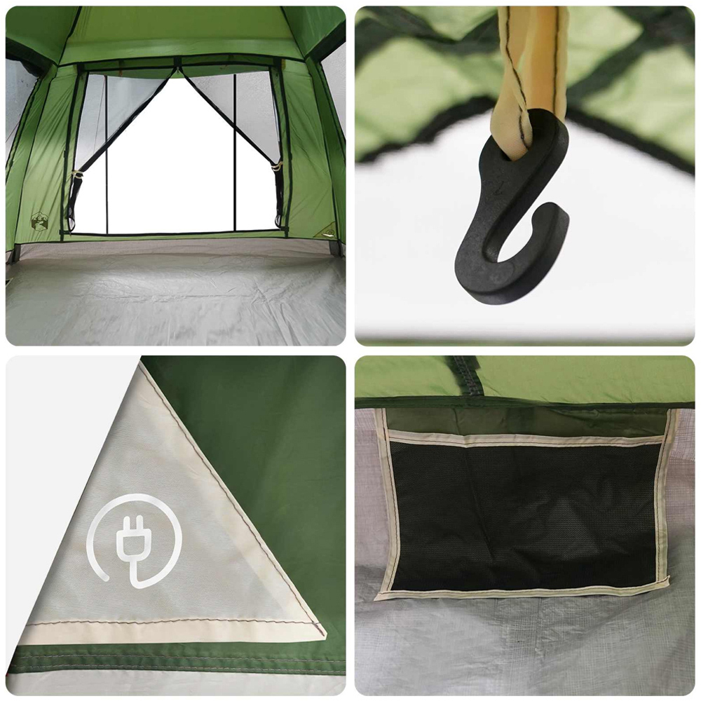 vidaXL 3 Person Instant Camping Tent with Rainfly Green Image 8