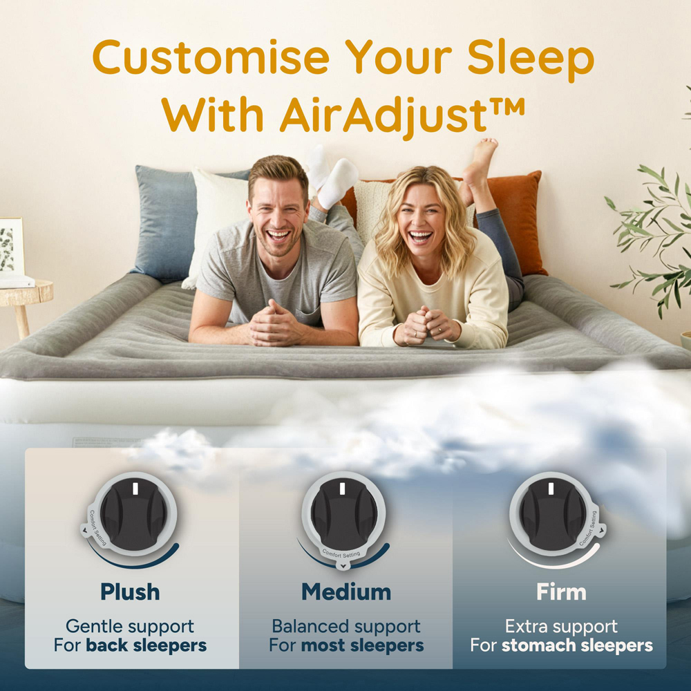 Huddle Double Never Deflate Airbed with Dual-Action Pump Carry Bag and USB Plug Image 5