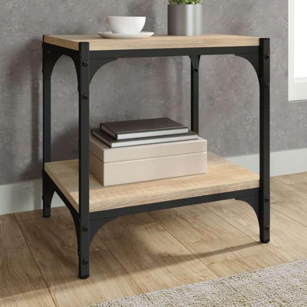 vidaXL Single Shelf Sonoma Oak Industrial Style TV Cabinet Image 1