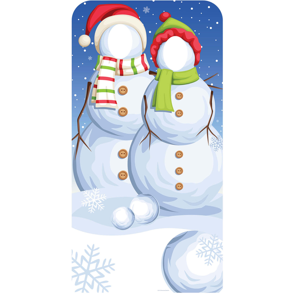 Star Snowmen Stand In Cutouts Christmas Cardboard Cutout 6.1ft Image 1