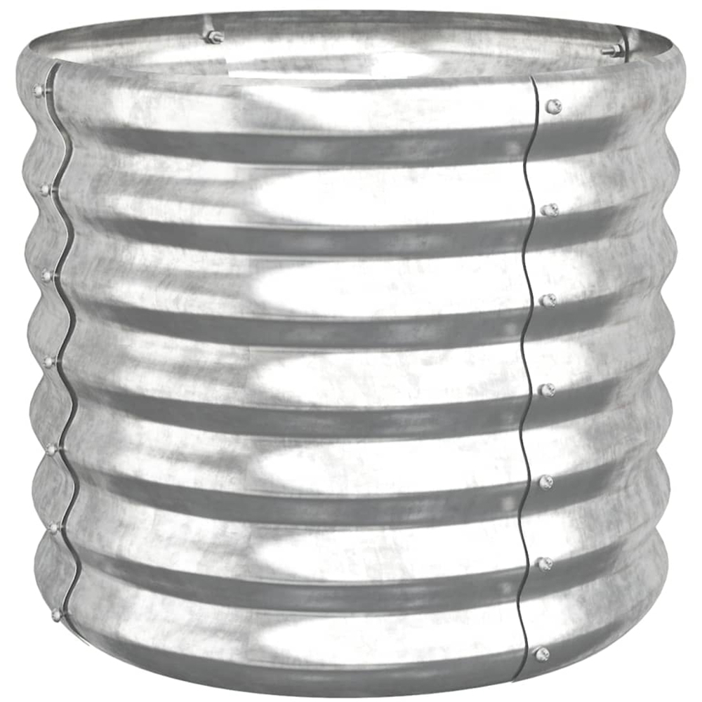 vidaXL Silver Galvanised Steel Garden Planter 36 x 40 x 40cm Image 1
