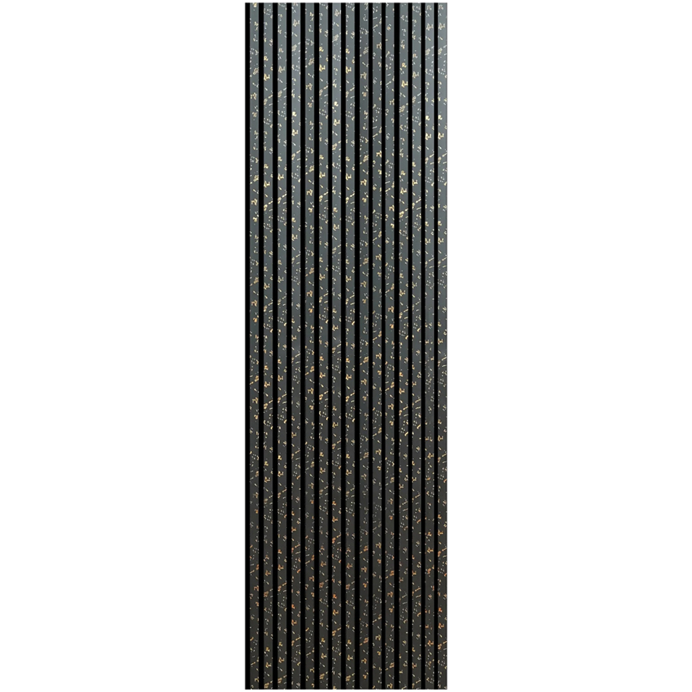 Britwall Black and Gold Dot Design Linear Acoustic Wall Panel 2400 x 600 x 21mm 2 Pack Image 2