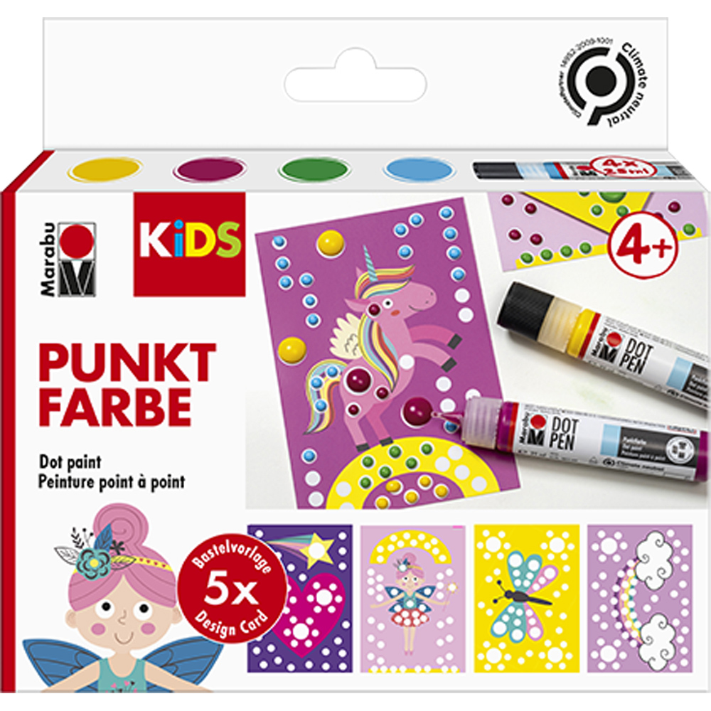 Marabu Kids Multicoloured Dot Pen Set 25ml x 4 Pack Image 1