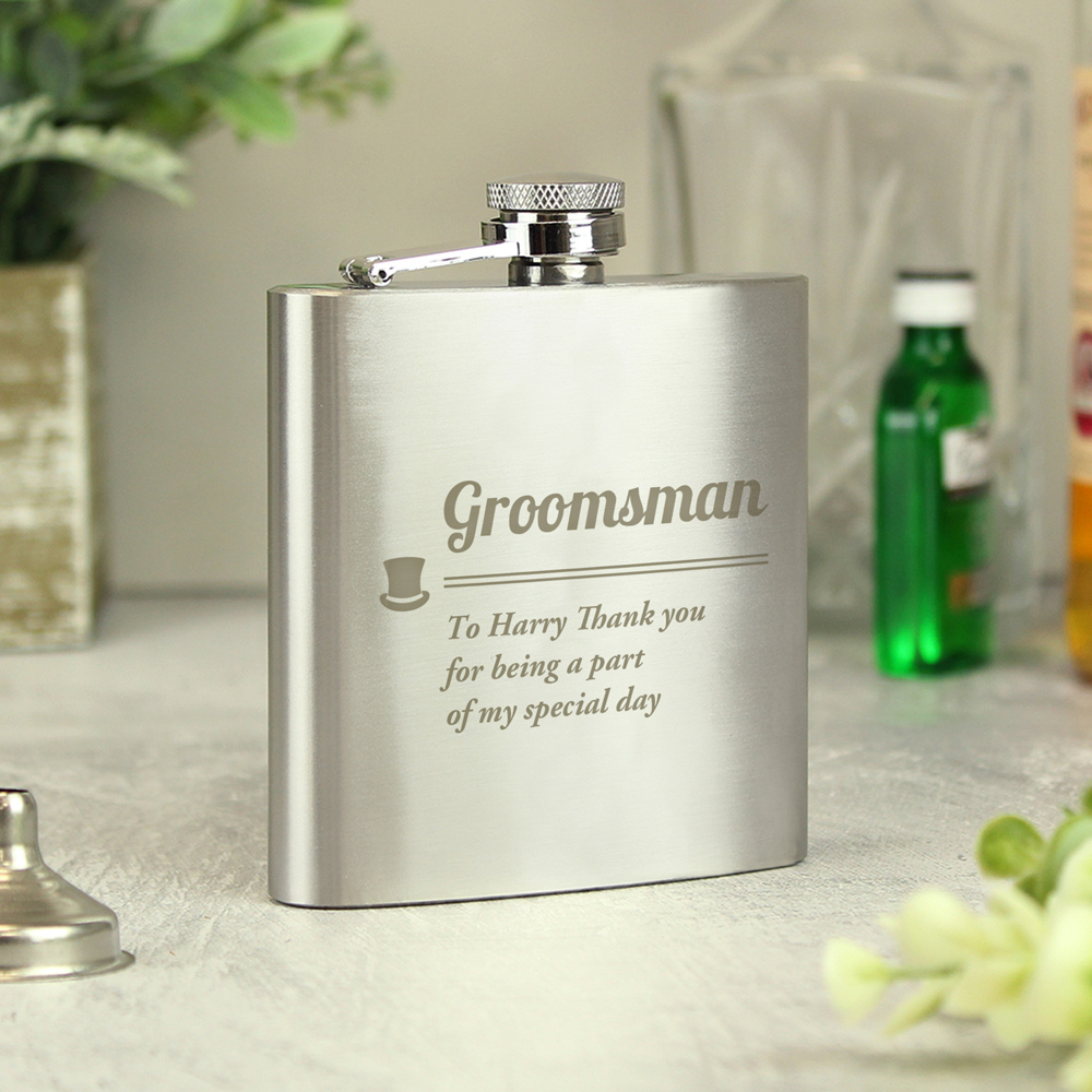 Personalised Memento Personalised Groomsman Hip flask Image 2