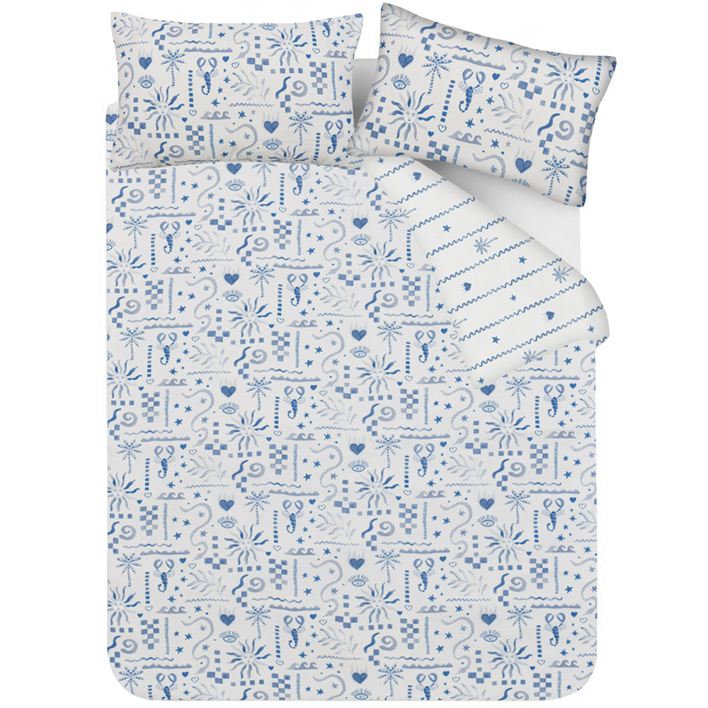 Smart Living Single Blue Holiday Postcard Duvet Set Image 4