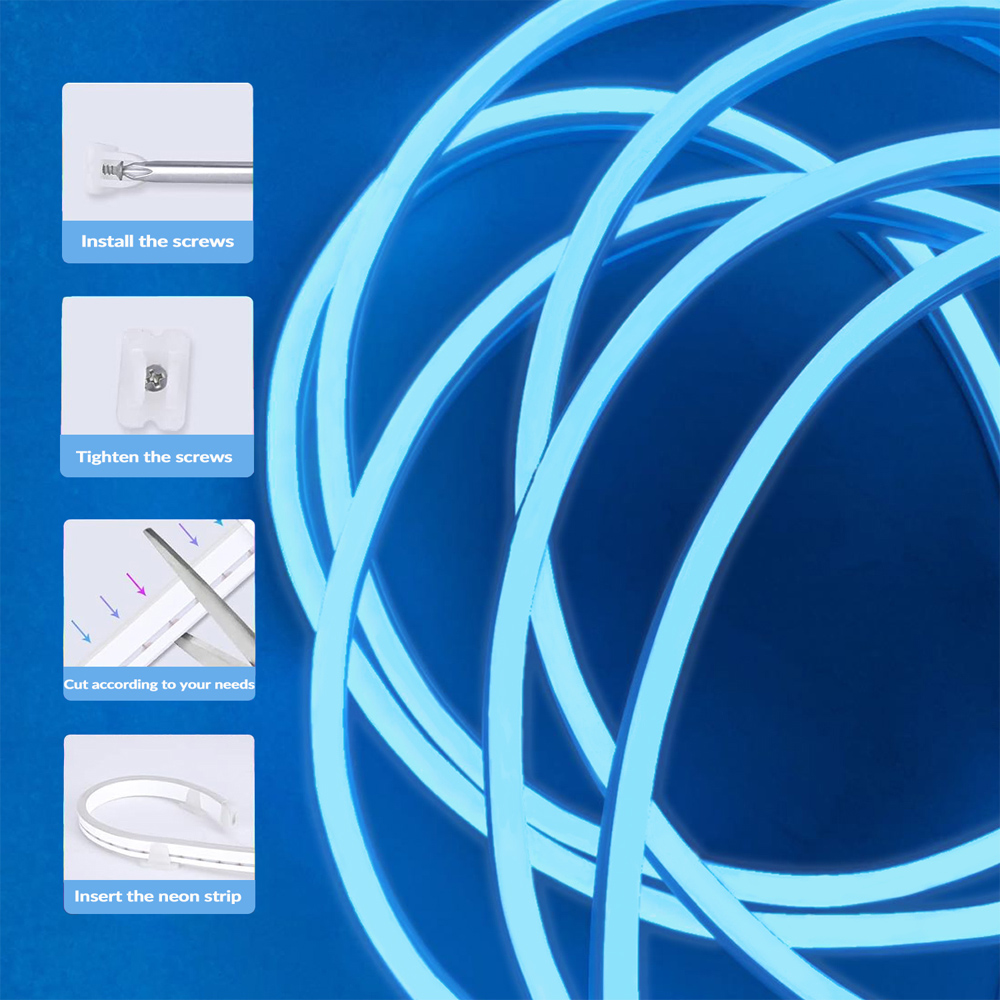 ExtraStar Neon Iced Blue LED Strip with Power Adapter 5m Image 3