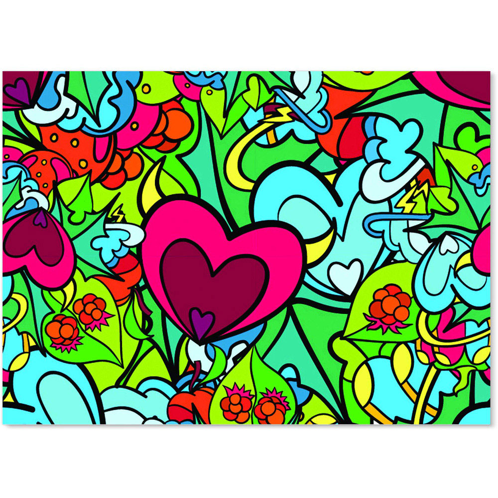 Warren Reed Designer Hippie Psychedelic Pattern Glass Kitchen Splashback 65 x 90cm Image 2