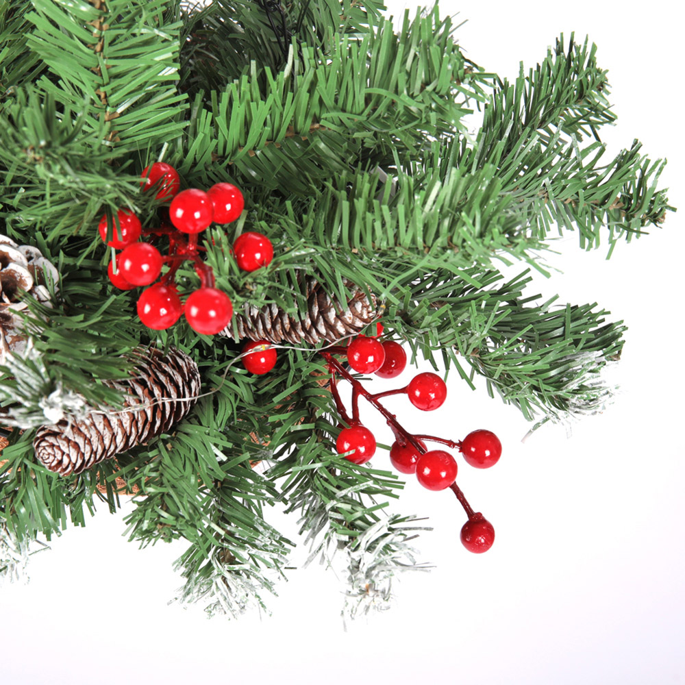 Living and Home Pre-Lit Christmas Hanging Basket Image 5