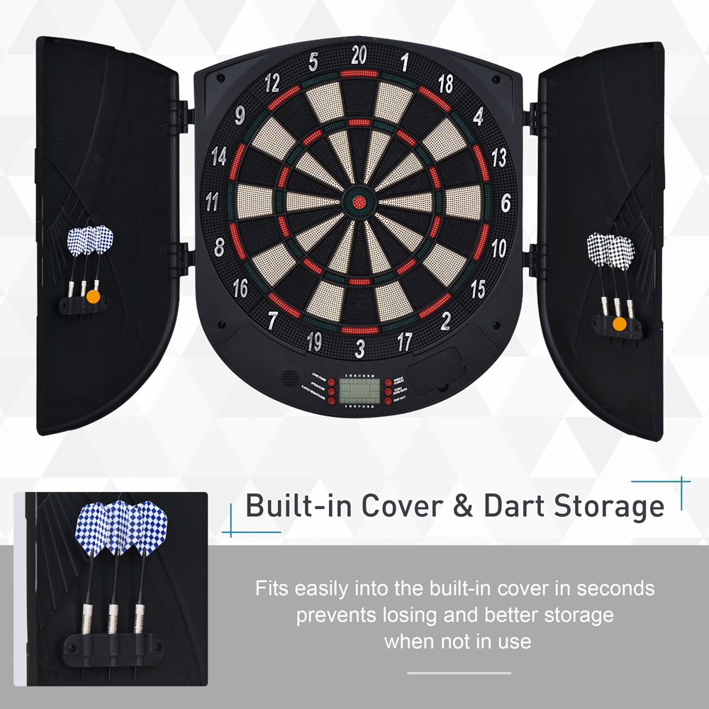 HOMCOM 6 Darts LCD Electronic Dartboard Set with 26 Games and 185 Variations Image 5