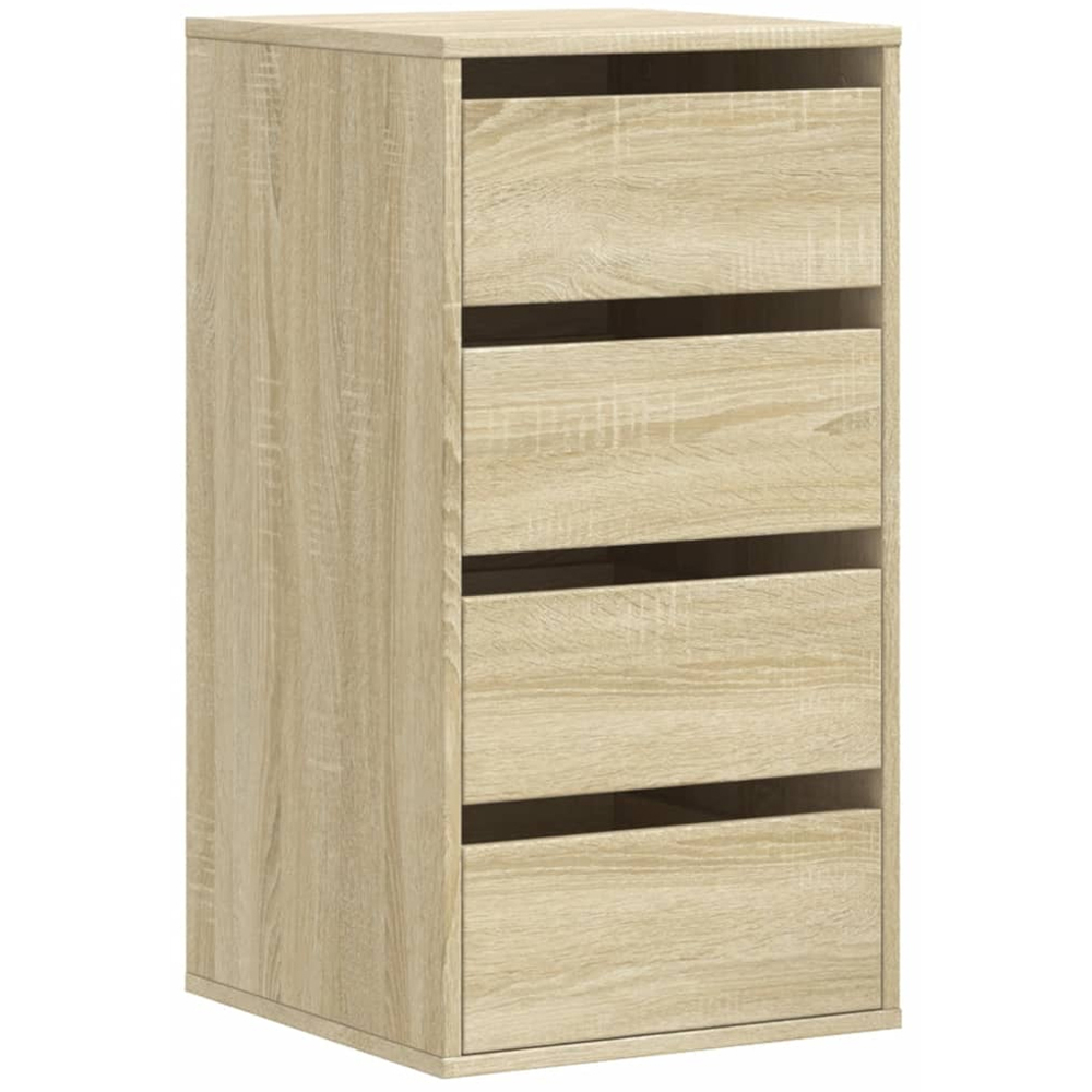 vidaXL 4 Drawer Sonoma Oak Wooden Chest of Drawers Image 2