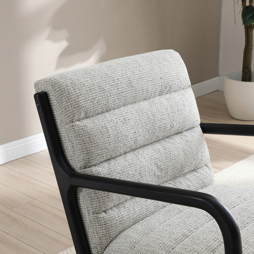 Otis Black and Natural Cord Static Ribbed Armchair Image 7