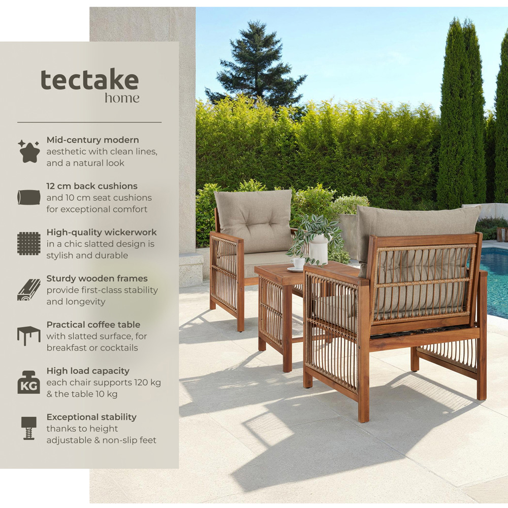 tectake Eivissa 2 Seater Rope Design Garden Furniture Set Image 6