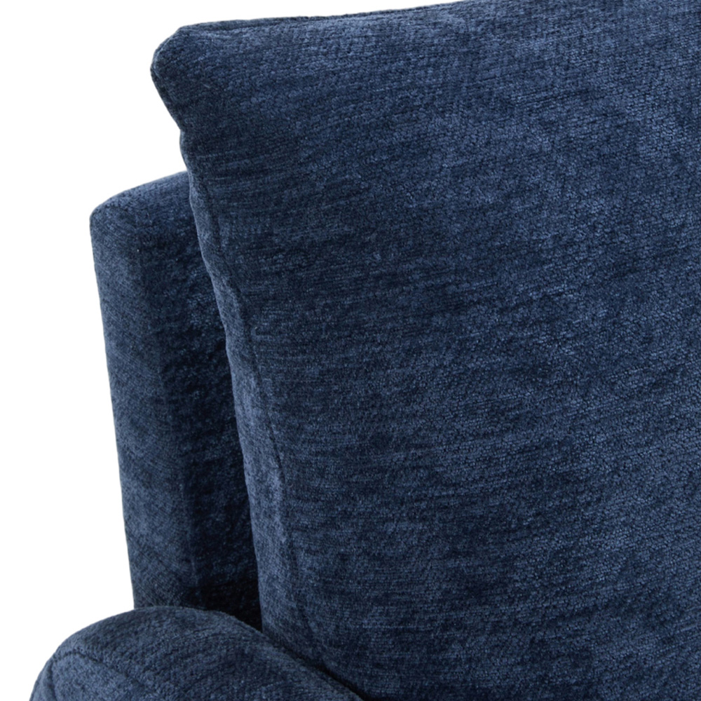 Living and Home Dark Blue Chenille Upholstered Accent Chair with Lumbar Pillow Image 6